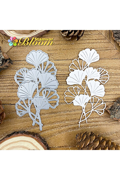 Choice قوالب قطع معدنية لأوراق الجنكة بيلوبا وأزهار جميلة ونقش زخرفي