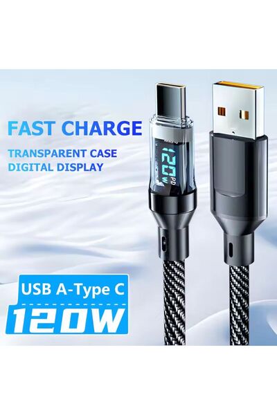 Choice كابل USB-A بطول متر واحد، كابل شحن سريع 120 وات من النوع C، كابل بيانا...