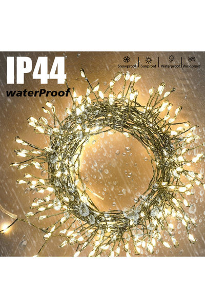 Choice 100 مصباح ليد بطول 3 أمتار، قابس أوروبي، أبيض دافئ، 36 مترًا/1000 مصباح ليد، سلسلة أضواء زفاف للديكور الخارجي