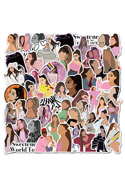 Choice 50 قطعة من ملصقات المغنية أريانا غراندي، لوح تزلج، دراجة نارية، حقيبة ...