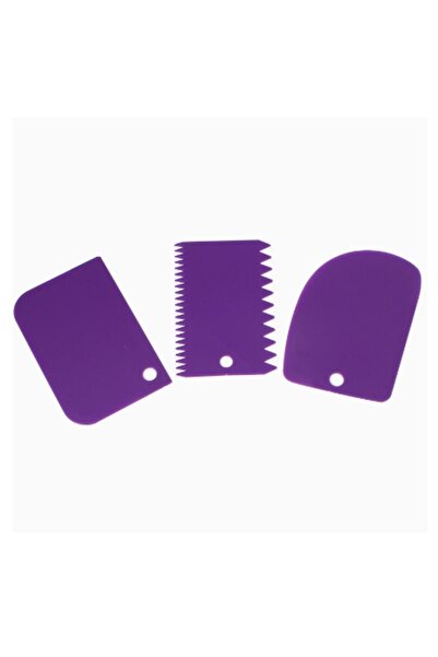 Choice مجموعة مكشطة الكيك الناعمة باللون الأرجواني، مكونة من 3 قطع، أداة تنعي...