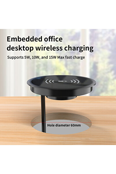Choice X3ABS Invisible Embedded Desktop Wireless Charger, 15W Fast Charge, Co...