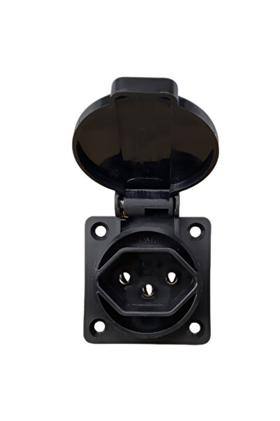 Choice مقبس طاقة حائطي مقاوم للماء والغبار من صناعة سويسرية سوداء من فينجي برازيل مع غطاء 10 أمبير