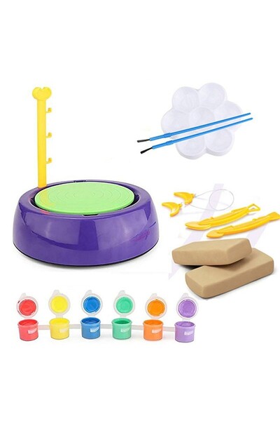 PROCART Potter's wheel, educational toy for children, multiple piece set, 2 speed intensities