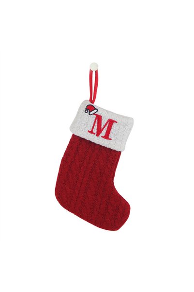 Choice as picture M Christmas Socks Knitting Snowflake Letter Stocking Christ...
