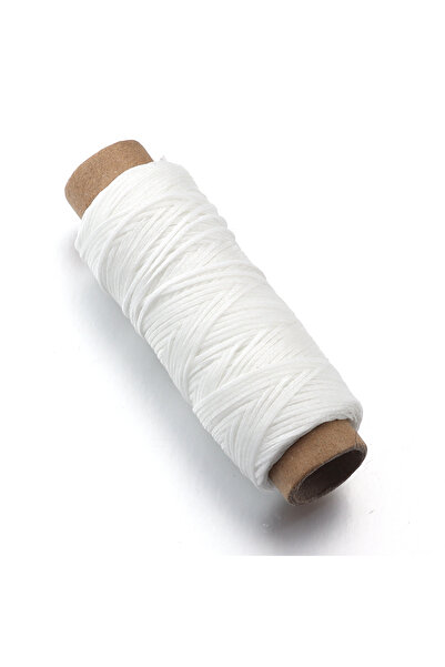 Choice خيط شمعي مسطح من البوليستر أبيض 50 ياردة/قطعة، 150D، 1 مم، سلك خياطة ج...