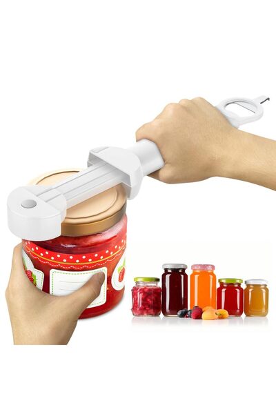 Choice فتاحة زجاجات متعددة الوظائف باللون الأبيض وفتاحة أغطية من الفولاذ المق...