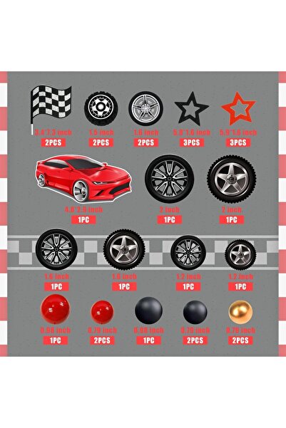 Choice 27pcs 27 PCS Racing Wheel Cake Topper Tyre Cake Decorations for Man Bo...