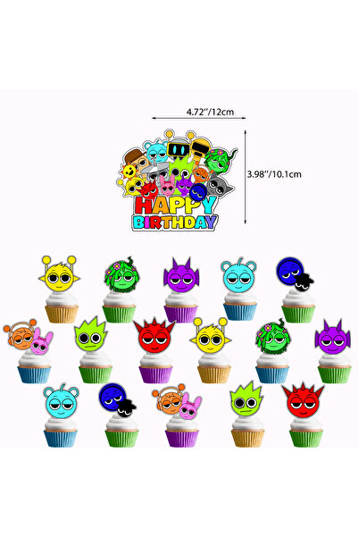 Choice كما هو موضح حامل الكيك Incrediboxes-Sprunki Theme ديكور حفلات عيد ميلا...