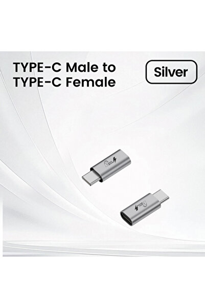 Choice محول شحن وبيانات من نوع USB-C ذكر إلى USB-C أنثى، فضي اللون، مضاد للاخ...