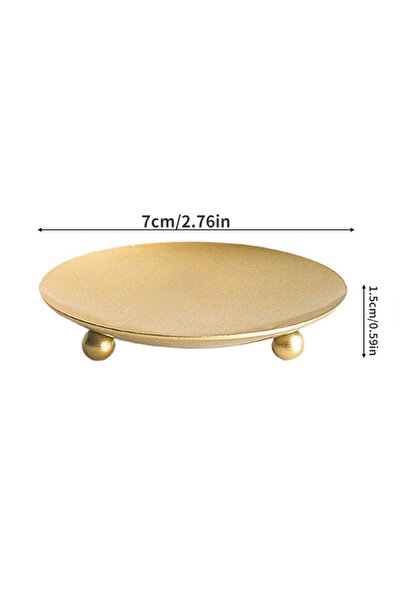 Choice حامل شموع من الحديد الذهبي مقاس 7 سم، قطعة واحدة، حامل شموع عمودي مزخر...