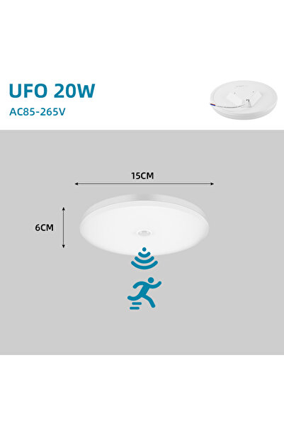 Choice مصباح استشعار الحركة LED أبيض بارد 20 واط 150 مم 85-220 فولت مصباح سقف...