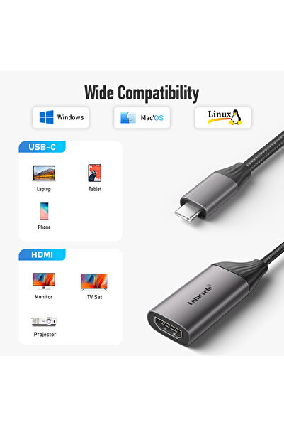 Choice HDMI Adapter Lemorele Type C to HDMI Cable 4K for iPhone 15 USB C HDMI Adapter PC MacBook Pro Air iP