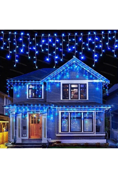 Choice 110V US Plug Blue Outdoor Galand Pillar Curtains Fairy Lamp Lighting Waterproof Waterfall 8 Lighting