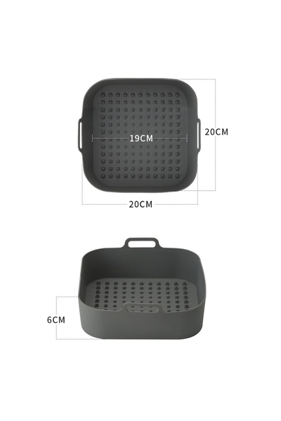 Choice صينية سيليكون مستطيلة الشكل مقاس 20 سم، رمادية اللون، قطعة واحدة، مناس...