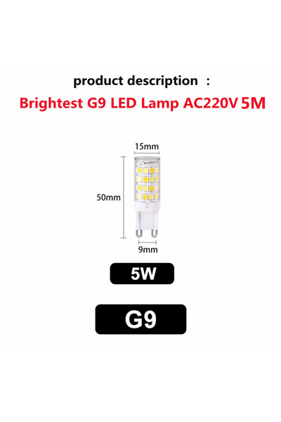 Choice 5 قطع 220 فولت أبيض G9-5 واط 10 قطع 7 واط 5 واط 3 واط ألمع مصباح G9 LE...