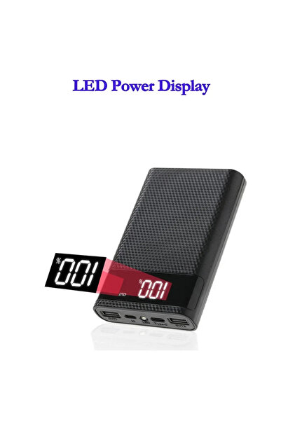 Choice1 علبة شحن وتخزين بطاريات سوداء 4x18650، صندوق باور بانك للتجميع الذاتي...