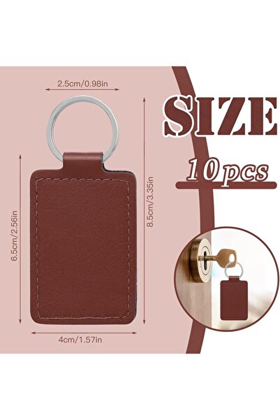 Choice طقم ميداليات مفاتيح جلدية بنية اللون، 10 قطع أو 25 قطعة، مصنوعة من جلد...