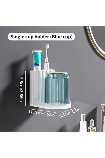 Choice مجموعة واحدة من حامل فرشاة الأسنان المثبتة على الحائط مع كوب غسول الفم...