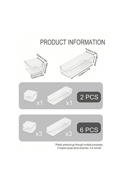 Choice مجموعة منظم بلاستيكي لأدوات التجميل المكتبية مكونة من 6 أدراج ومقسم أدراج للمكتب