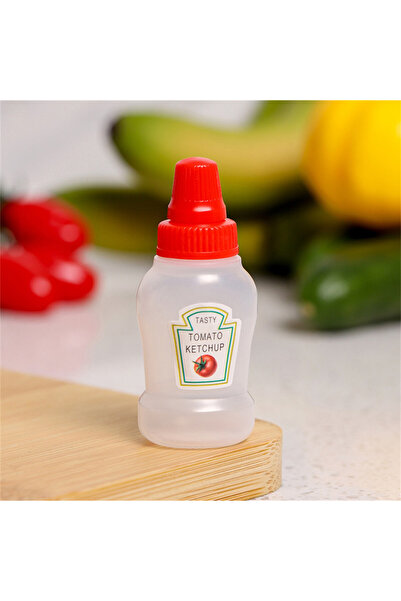 Choice D 4pcs Mini Sauce Bottle Refillable Ketchup Honey Salad Containers Bottles Portable Sauce Jars Lunc.