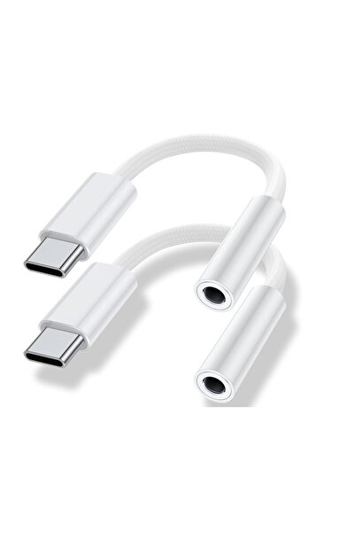 Choice white 2pcs USB Type C to 3.5mm Headphone Jack Adapter, (2-Pack) USB C to Aux Female Audio Dongle Cab