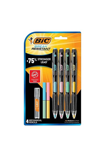 Bic Break Resistant 4 Versatil Kalem + 4 Silgi + 6lı Min Blister Set 0.7mm 52...