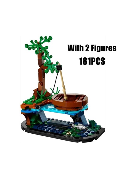 Choice نموذج كوخ الصيد الجديد من MOC بدون صندوق، مكعبات بناء، ديكورات للمهرجا...