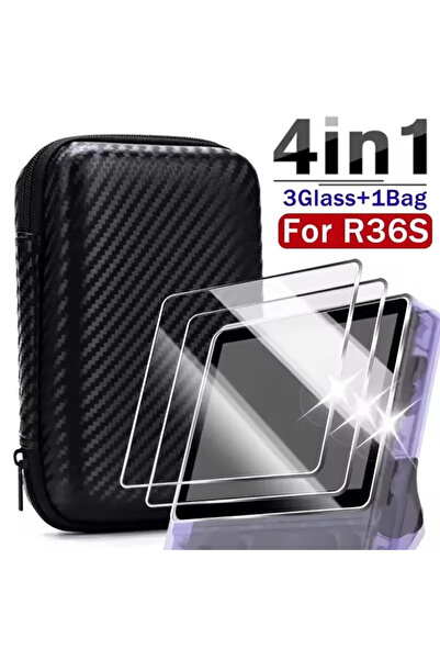 Choice 4 IN 1-A 4 IN 1 Glass+Bag for R35S R36S Game Console Travel Carrying S...
