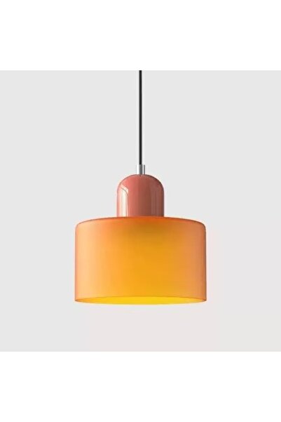 Choice ثريا صغيرة من الزجاج الملون باللون الأبيض الدافئ والبرتقالي غير اللامع...