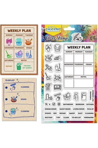 Choice AECH09-05596 Housework Icons Clear Stamps Memos Transparent Stamps Sil...