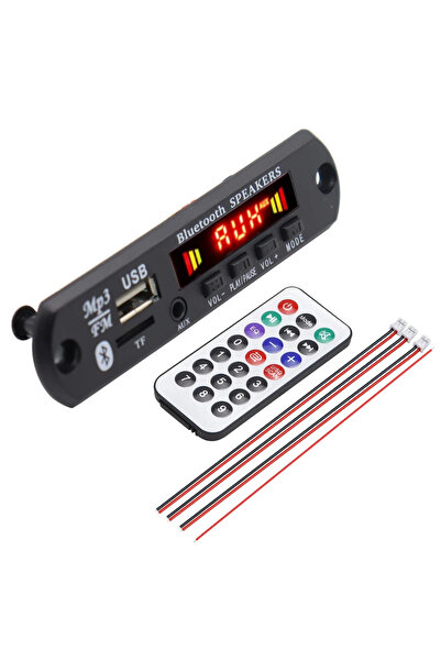 Choice لوحة فك تشفير مشغل MP3 باللون الأسود مع راديو FM وبلوتوث 5.0 وTF وUSB ووحدة AUX مقاس 3.5 مم وجهاز استقبال بلوتوث للسيارة