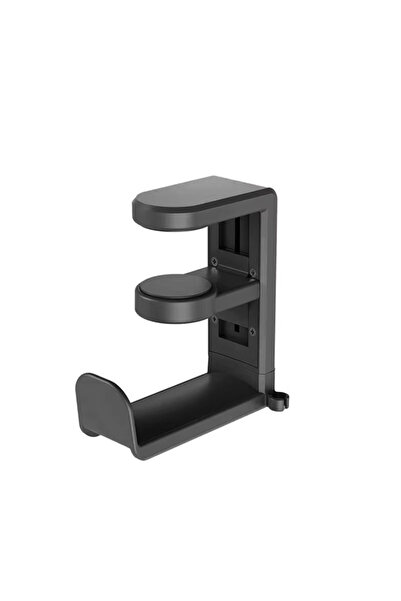 Choice black No Punch Table Clip Hook Headphone Holder 360 Degree Rotating Headphone Holder Miscellaneous S