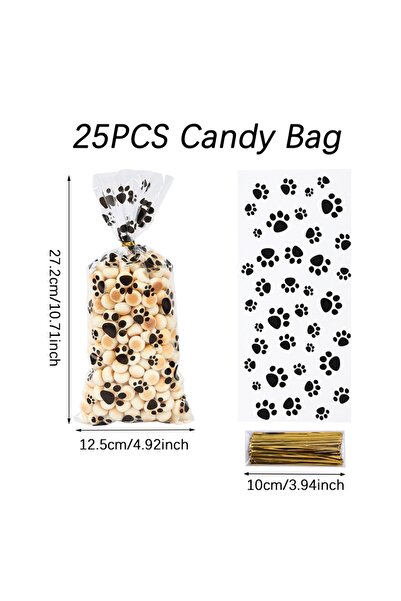 Choice1 كما في الصورة 25 قطعة 25/50 قطعة أكياس حلوى بصمة مخلب الحيوانات الألي...