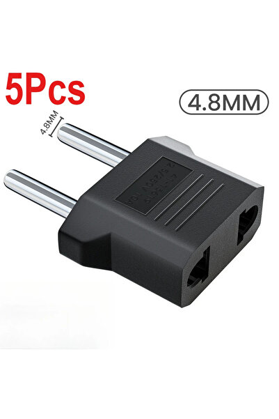 Choice 5pcs 4.8mm black 3/5/10Pcs Electrical Plug Adapter US To EU Korea Euro...