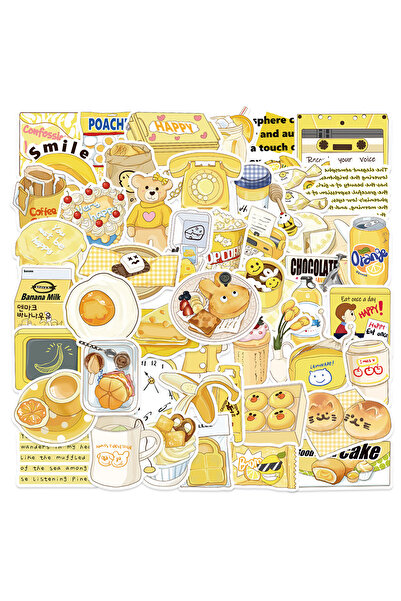 Choice ملصقات زبدة صفراء لطيفة متعددة الألوان، 50 قطعة، ملصقات خبز الزبدة، مل...