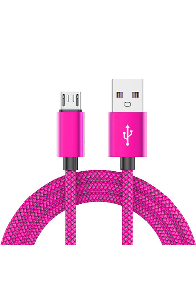 Choice كابل مايكرو يو إس بي أحمر وردي بطول 1 متر، كابل شحن سريع 2 أمبير، كابل...