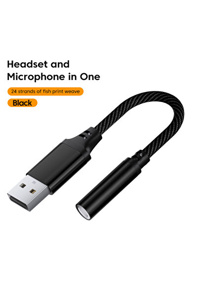 Choice 0.15m black Elough USB to 3.5mm Audio Adapter Type c Adapter Headset Microphone Adapter Convertor fo