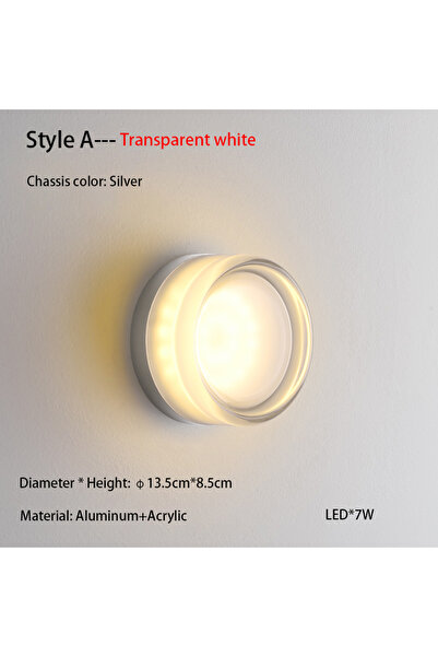 Choice warm light Style A white Nordic Simple Acrylic Wall Light Bedroom Bed Wall Light Atmosphere Light C