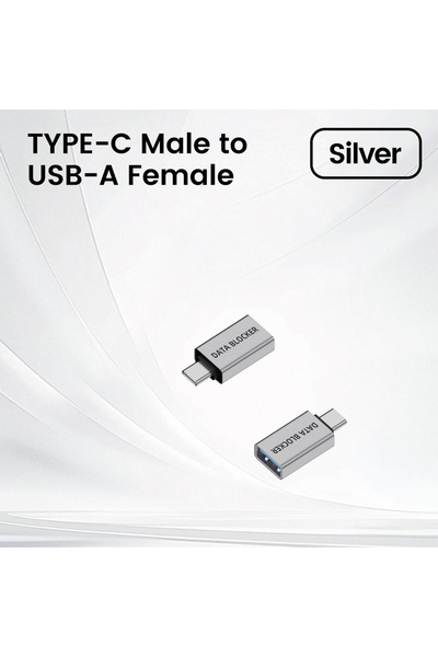 Choice C-A فضي USB Data Blocker مضاد للاختراق، شحن فقط، مانع مزامنة بيانات مريح، واقيات USB لـ