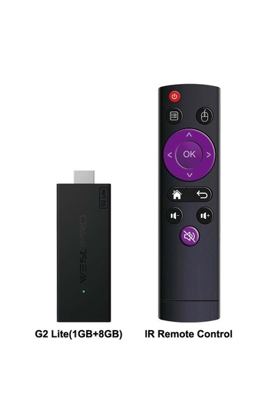 Choice قابس الاتحاد الأوروبي فقط G2 Lite WESOPRO Android TV Stick G2 Lite Smart IPTV Dongle 1GB RAM 8GB ROM 2.4GHz 5.0GH