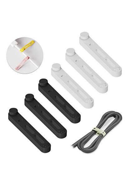Choice 30pcs Black White UMUST Silicone Cord Ties Reusable Cable Organizer Ties Cord Organizer for Headphon