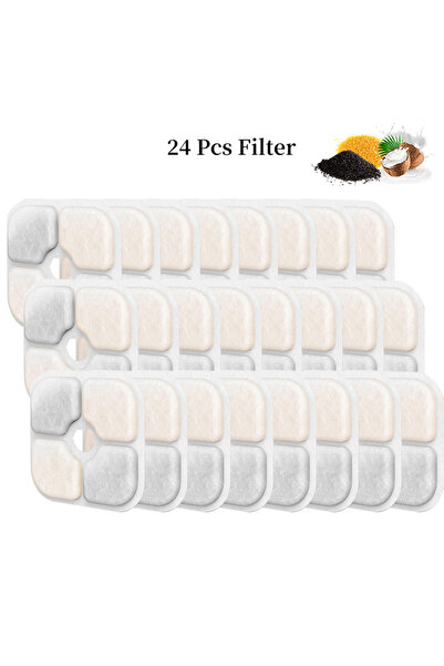Choice 24 فلتر 6/12/18/24 قطعة فلاتر بديلة من الكربون النشط لبطارية نافورة الشرب الأوتوماتيكية للحيوانات الأليفة