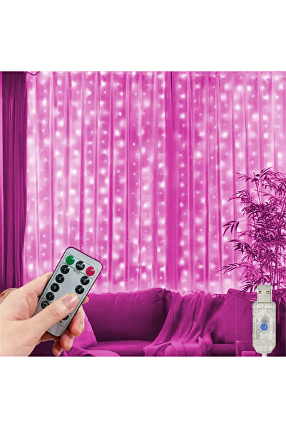 Choice 6 أمتار × 3 أمتار، 600 مصباح ليد وردي، 6 أمتار/3 أمتار، سلسلة أضواء خر...