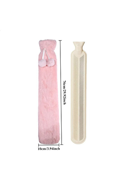 Choice1 pink Hot 76x11cm Extra Long Hot Water Bottles Bag Pink Gray Removable...