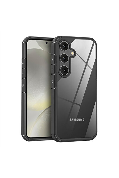 Choice جراب هاتف أسود هجين متين مقاوم للصدمات لهاتف S24-S25 A55 A54 A53 A13 A...