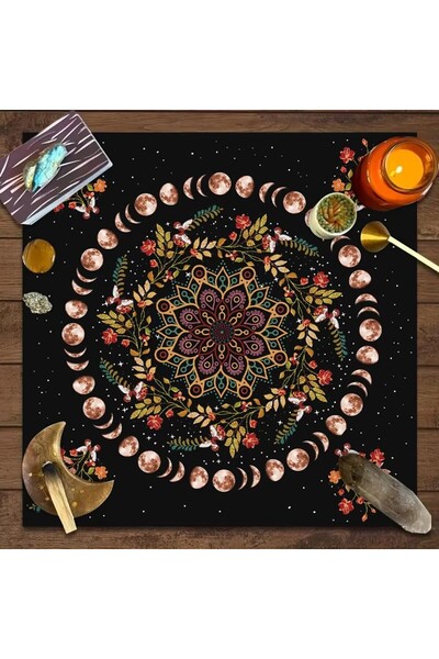 Choice 49x49(1.6X1.6FT YLB-631 VIKAMA Moon Floral Tarot Tablecloth Altar Card...