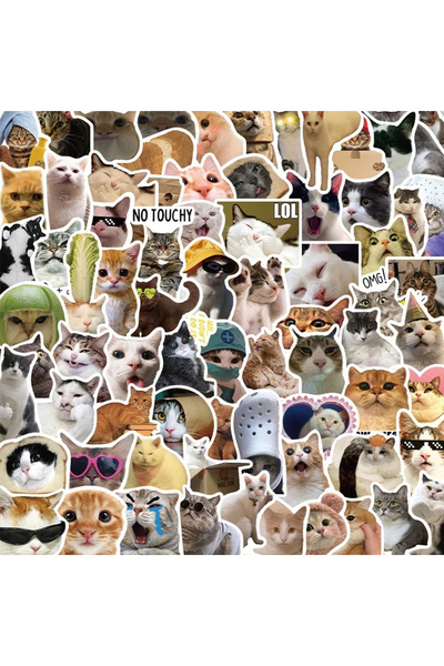 Choice1 100 قطعة 10/30/50/100 قطعة ملصقات مضحكة على شكل قطة لزجاجة ماء وملصقا...