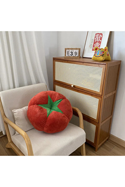 Choice وسادة حمراء سميكة مقاس 45×45 سم مع وسادة دائرية على شكل طماطم وفطر وخضار وبرسيمون P