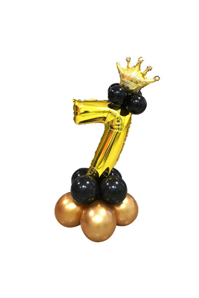 Choice مجموعة أرقام 32 بوصة باللونين الأسود والذهبي، 7 قطع أو 16 قطعة، عمود م...